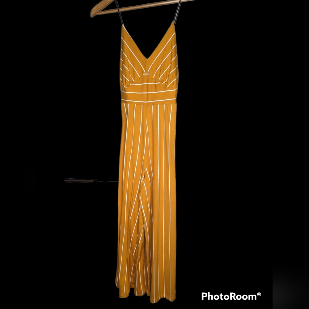 Poly & Esther Women's Tank Striped Knit Jumpsuit